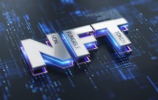 A futuristic high tech NFT logo